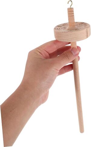 Artibetter 1 Set Drop Spindle Yarn Winding Tool Wooden Thread Holder with Wool Strip Durable Portable Weaving Tool Kit for Beginners and Enthusiasts in Saudi Arabia