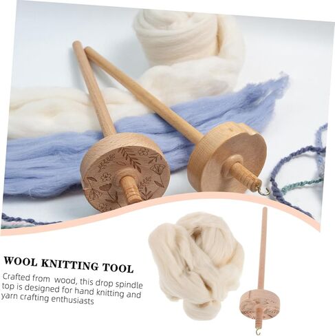 Gadpiparty 1 Set Crafted Wooden Drop Spindle Kit Whorl Yarn Spinner with Wool Strip for Spinning Weaving and Crafting Durable Yarn Winder and Weaving Tool Kit for Beginners and Enthusiasts in Saudi Arabia