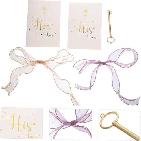 NUOBESTY 1set Wedding Vows Cards Elegant Handwritten Ceremony Vow Book for Bride and Groom for Bridal Showers Weddings and Engagements Design Beautiful Color Matching in Saudi Arabia