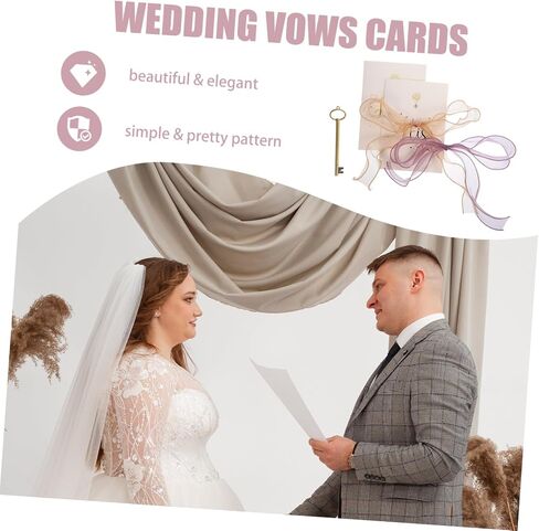 NUOBESTY 1set Wedding Vows Cards Elegant Handwritten Ceremony Vow Book for Bride and Groom for Bridal Showers Weddings and Engagements Design Beautiful Color Matching in Saudi Arabia