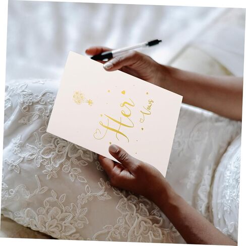 NUOBESTY 1set Wedding Vows Cards Elegant Handwritten Ceremony Vow Book for Bride and Groom for Bridal Showers Weddings and Engagements Design Beautiful Color Matching in Saudi Arabia