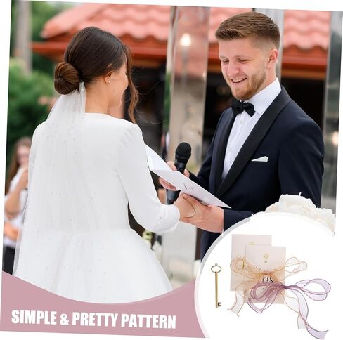 NUOBESTY 1set Wedding Vows Cards Elegant Handwritten Ceremony Vow Book for Bride and Groom for Bridal Showers Weddings and Engagements Design Beautiful Color Matching in Saudi Arabia