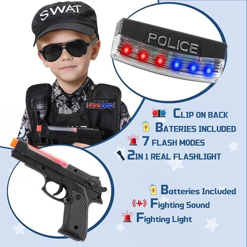 SWAT Police Officer Costume for Kids,Policea and Army Costume for Boys with camouflage uniform,SWAT Vest,Halloween Costume for Boy,Cosplay Themed Party for Boys Girls in Saudi Arabia