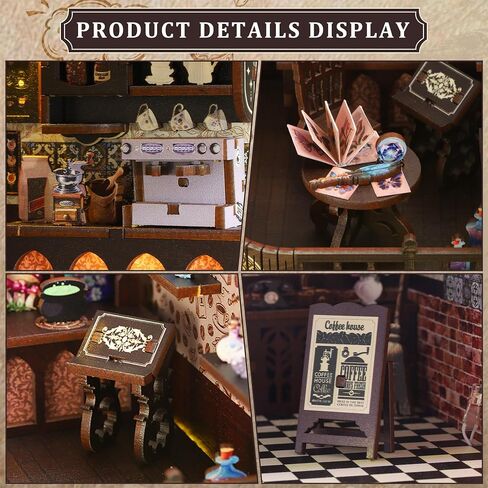 Sunnino Book Nook Kit - DIY Miniature House Kit Doll House 3D Wooden Buzzles with LED Lights و Book Nook Kits للبالغين والمراهقين أفضل الهدايا لأصدقاء العائلة in Kuwait