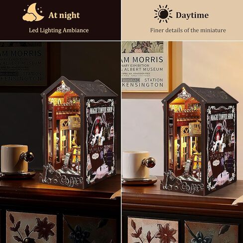 Sunnino Book Nook Kit - DIY Miniature House Kit Doll House 3D Wooden Buzzles with LED Lights و Book Nook Kits للبالغين والمراهقين أفضل الهدايا لأصدقاء العائلة in Kuwait