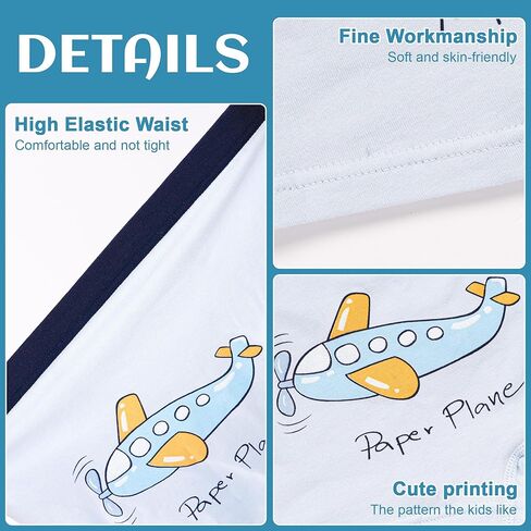 GRPSKCOS Boys Dinosaur Underwear- Pack of 5 Soft Cartoon Colorful Boxer Shorts Briefs with Fun for Kids 2-8 Years Old in Kuwait