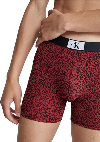 Calvin Klein 1996 Cotton Boxer Brief 3-Pack White/Authentic Grey/Tiger Print/Island Green M (32"-34") in Saudi Arabia