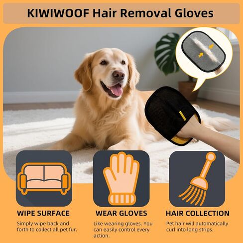 Electrostatic Pet Hair Removal Gloves for Cats&Dogs,2025 New Upgraded Reusable Quick De-Shedding Grooming Gloves,Animal Fur Remover Tool for Couch,Carpet,Furniture,Car Seat,Clothing,Curtain 1PcsYellow in Saudi Arabia