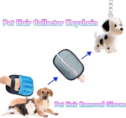 Blue Pet Hair Removal Glove for Dogs & Cats,The Magic Brush Pet Hair Remover,Five-Finger Electrostatic Pet Hair Gloves for Furniture,Car,Couch,Carpet,Essential Pet Supplies in Saudi Arabia
