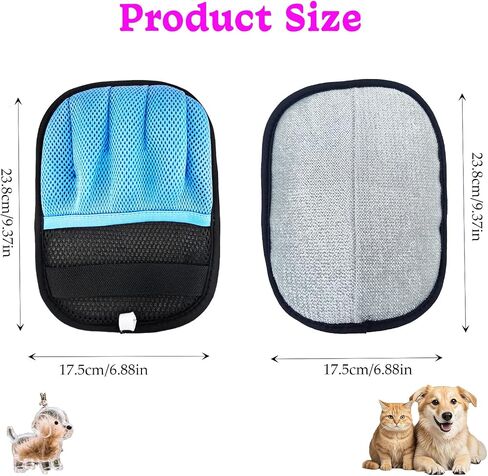 Blue Pet Hair Removal Glove for Dogs & Cats,The Magic Brush Pet Hair Remover,Five-Finger Electrostatic Pet Hair Gloves for Furniture,Car,Couch,Carpet,Essential Pet Supplies in Saudi Arabia