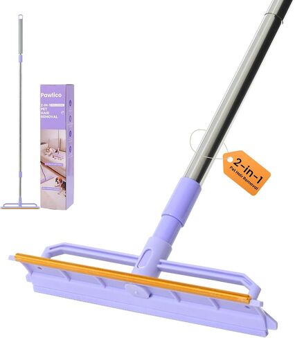 Carpet Rake 2 in1 Pet Hair Removal, 59" Adjustable Long Handle Carpet Scraper for Cat Dog Hair Deep Cleaner, Reusable Cleaner Tool for Rugs, Mats, Couch, Sofas, Floor, Car Seats in Saudi Arabia