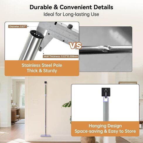 Carpet Rake 2 in1 Pet Hair Removal, 59" Adjustable Long Handle Carpet Scraper for Cat Dog Hair Deep Cleaner, Reusable Cleaner Tool for Rugs, Mats, Couch, Sofas, Floor, Car Seats in Saudi Arabia