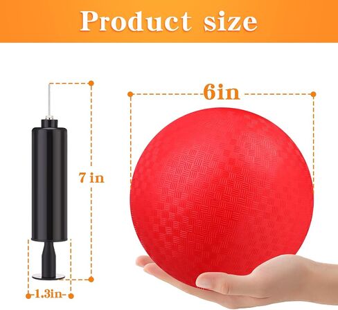 Yunsailing Dodgeballs Bulk Operation Christmas 6 Inch Playground Balls, Rubber Bouncy Inflatable Kickball with Pump for Kids Adults Outdoor Handball Games Christian Donation Gifts in Kuwait