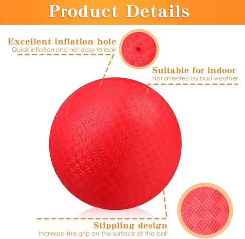 Yunsailing Dodgeballs Bulk Operation Christmas 6 Inch Playground Balls, Rubber Bouncy Inflatable Kickball with Pump for Kids Adults Outdoor Handball Games Christian Donation Gifts in Kuwait