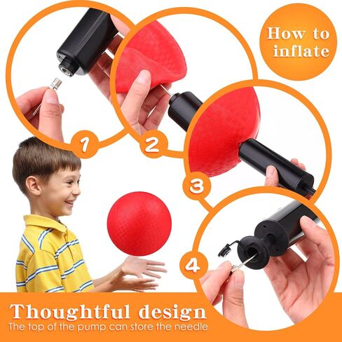 Yunsailing Dodgeballs Bulk Operation Christmas 6 Inch Playground Balls, Rubber Bouncy Inflatable Kickball with Pump for Kids Adults Outdoor Handball Games Christian Donation Gifts in Kuwait