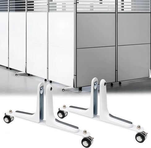 MYOYAY 2 Packs Room Divider Stabilizer Feet with Stainless Steel Wheels, Folding Room Screen Divider Stand Support Bases Privacy Screen Partition Holder Feet for Hotel Home Office (Sliver) in Saudi Arabia