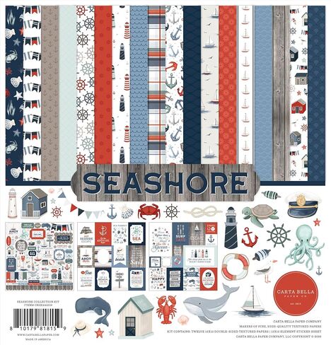 Echo Park Paper Seashore Collection Kit ، مختلف in Saudi Arabia