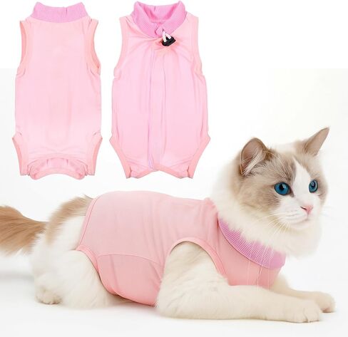 Cat Recovery Suit Spay Abdominal Wounds Skin Diseases Kitten Onesie Bodysuit Female Kitten Breathable Cone of Shame Alternative for Cats Anti Licking After Surgery Protection in Saudi Arabia
