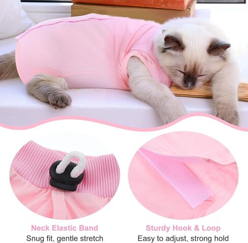 Cat Recovery Suit Spay Abdominal Wounds Skin Diseases Kitten Onesie Bodysuit Female Kitten Breathable Cone of Shame Alternative for Cats Anti Licking After Surgery Protection in Saudi Arabia