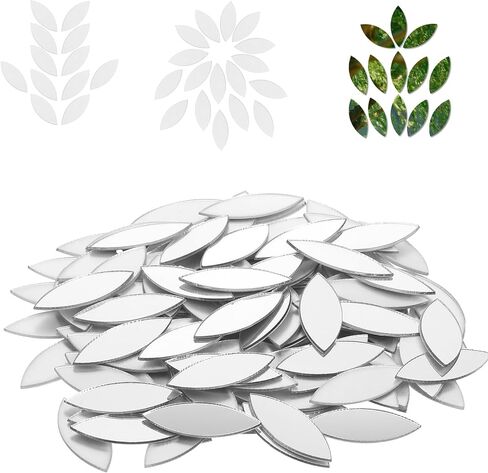 الأوراق شكل مرايا صغيرة للحرف اليدوية ، 200 ٪ 0.5x1 بوصة مرايا المرايا المرآة البلاط الذاتي لاصق يتوهم القطع المرآة المصغرة للحرف اليدوية ديسكو كرات المرآة لجدار الفنون الحرفية in Kuwait