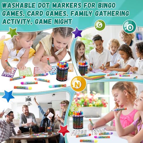 Crtiin 72 Pack Dot Markers Bulk, 12 Colors Washable Dot Markers for Toddlers Art, Children Painting Crafts, Bingo Daubers Supplies for Kids Preschool Children, Non Toxic Water-based Bingo Daubers in Saudi Arabia