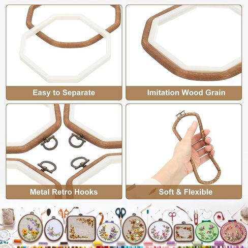 Patikil 4 قطع 4.3 "x4.3" إطار تطريز يقلد الخشب محطمة محفوفة in Saudi Arabia