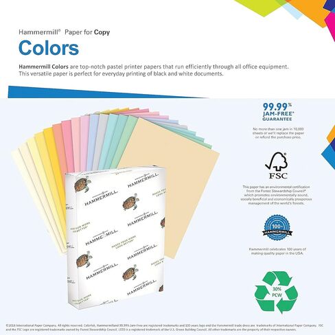 Hammermill 103309CT Recycled Colored Paper, 20lb, 8-1/2 x 11, Blue, 5000 Sheets/Carton in Saudi Arabia