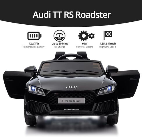 ركوب كهربائي على سيارة للأطفال ، لعبة Audi 12V 7ah Kids Ride-On Ride-On For Toddlers من 3 إلى 5 سنوات مع فتيات يبلغ من العمر 3-5 سنوات مع بلوتوث-بلوتوث-اللون الوردي الساخن in Kuwait