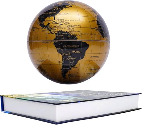 Floating Globe Lamp,6" World Geographic Globes Gold Magnetic Floating Levitating Globe with Lights Home Office Desk Decor Creative Birthday Christmas Gifts,360 Rotating in Saudi Arabia