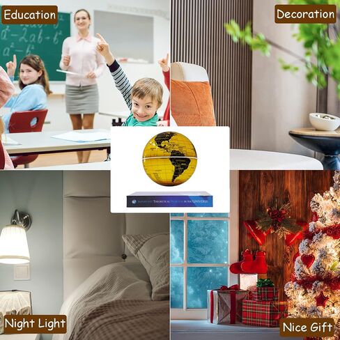 Floating Globe Lamp,6" World Geographic Globes Gold Magnetic Floating Levitating Globe with Lights Home Office Desk Decor Creative Birthday Christmas Gifts,360 Rotating in Saudi Arabia
