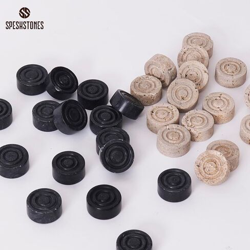 قطع لعبة المداخن الرخامية قطع 1.25 بوصة من محيطات أو ترافرتين مسيرات مدقق ، وألعاب استراتيجية الطاولة في الهواء الطلق تم تعيينها للبالغين والأسرة ، ودية السفر in Kuwait