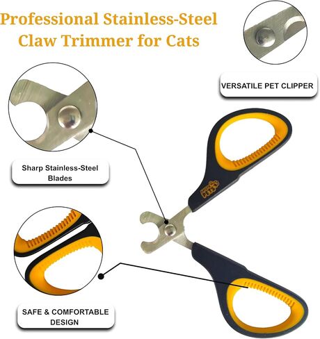 Cat Nail Clippers-تقليم مخلب الفولاذ المقاوم للصدأ المحترف للقطط والقطط والهامستر والأرانب والطيور والحيوانات الصغيرة-حادة وآمنة وسهلة الاستخدام للحيوانات الأليفة in Saudi Arabia