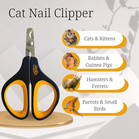 Cat Nail Clippers-تقليم مخلب الفولاذ المقاوم للصدأ المحترف للقطط والقطط والهامستر والأرانب والطيور والحيوانات الصغيرة-حادة وآمنة وسهلة الاستخدام للحيوانات الأليفة in Saudi Arabia