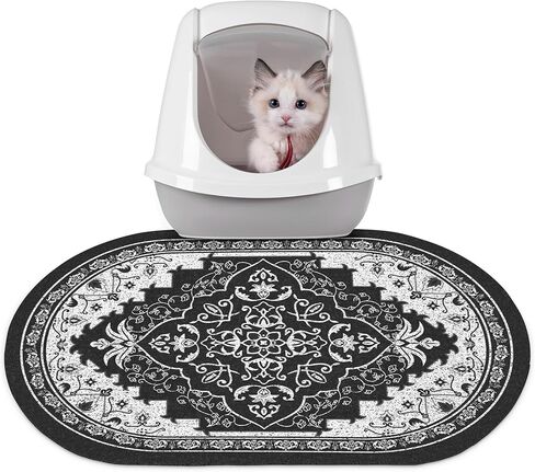 Pienbee Cat Sterter Mat ، 24 "× 15" سجادة حصيرة صندوق القمامة مع أسفل القاع غير المنقوش ، وسهل تنظيف مستلزمات القطط الأساسية للأرضية القاسية الداخلية ، الفاصوليا-الأخضر م in Kuwait