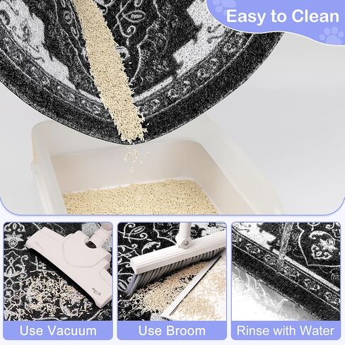 Pienbee Cat Sterter Mat ، 24 "× 15" سجادة حصيرة صندوق القمامة مع أسفل القاع غير المنقوش ، وسهل تنظيف مستلزمات القطط الأساسية للأرضية القاسية الداخلية ، الفاصوليا-الأخضر م in Kuwait