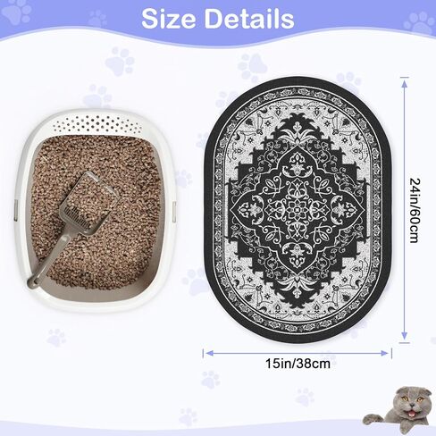 Pienbee Cat Sterter Mat ، 24 "× 15" سجادة حصيرة صندوق القمامة مع أسفل القاع غير المنقوش ، وسهل تنظيف مستلزمات القطط الأساسية للأرضية القاسية الداخلية ، الفاصوليا-الأخضر م in Kuwait