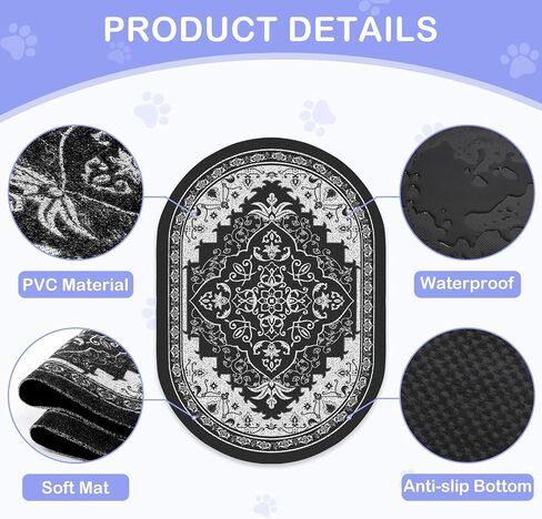 Pienbee Cat Sterter Mat ، 24 "× 15" سجادة حصيرة صندوق القمامة مع أسفل القاع غير المنقوش ، وسهل تنظيف مستلزمات القطط الأساسية للأرضية القاسية الداخلية ، الفاصوليا-الأخضر م in Kuwait