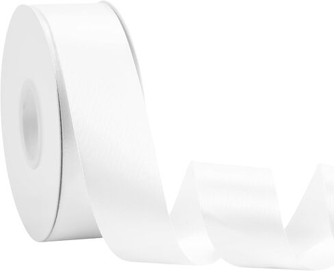 White Ribbon 1 1/2 Inch x 50 Yards – Double Faced Satin Wedding Ribbon for Gift Wrapping, Bows, Floral & Elegant Party Decor in Saudi Arabia