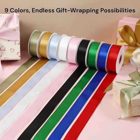 White Ribbon 1 1/2 Inch x 50 Yards – Double Faced Satin Wedding Ribbon for Gift Wrapping, Bows, Floral & Elegant Party Decor in Saudi Arabia