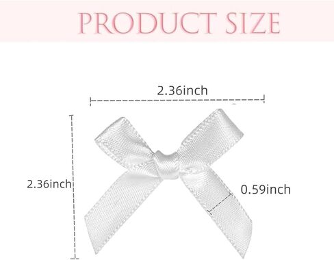 50 PCS Mini Pink Dows ، Bow Satin Satin Ribbon Bow للحرف اليدوية ، القوس الناعم الصغير لزهور مخبز التغليف عيد ميلاد عيد ميلاد الزفاف (الوردي) in Kuwait