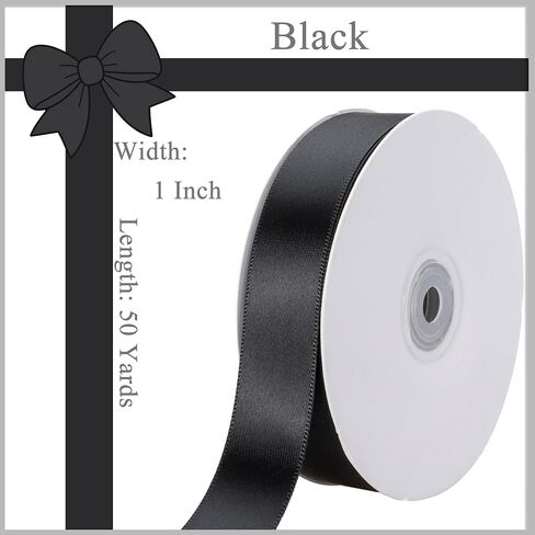 ATRBB Forest Green Ribbon 1 Inch × 50 ياردة ، شريط ساتان من بوليستر واحد للوجه لالتفاف الهدايا ، الورود المصنوعة يدويًا ، عيد الميلاد ، زفاف ، ديكورات حفلة عيد الميلاد in Kuwait