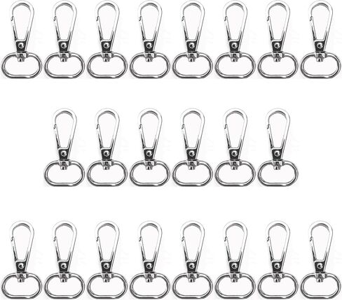 20 Pcs 3/4" Inside Diameter Oval Ring Lobster Clasp Claw Swivel for Strap Push Gate Lobster Clasps Hooks Swivel Snap Fashion Clips (20mm Silver) in Kuwait