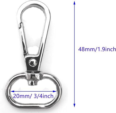 20 Pcs 3/4" Inside Diameter Oval Ring Lobster Clasp Claw Swivel for Strap Push Gate Lobster Clasps Hooks Swivel Snap Fashion Clips (20mm Silver) in Kuwait