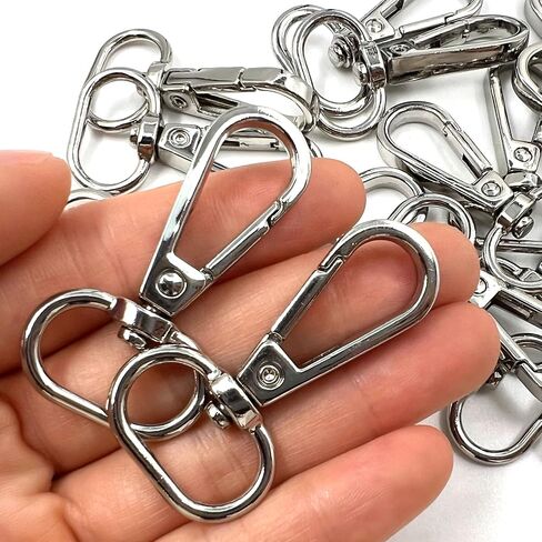 20 Pcs 3/4" Inside Diameter Oval Ring Lobster Clasp Claw Swivel for Strap Push Gate Lobster Clasps Hooks Swivel Snap Fashion Clips (20mm Silver) in Kuwait