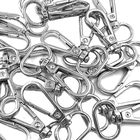 20 Pcs 3/4" Inside Diameter Oval Ring Lobster Clasp Claw Swivel for Strap Push Gate Lobster Clasps Hooks Swivel Snap Fashion Clips (20mm Silver) in Kuwait