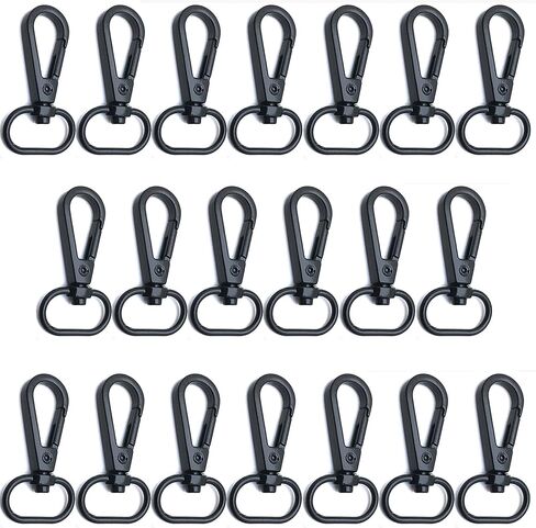 20 pcs 3/4 "داخل القطر البيضاوي حلقة جراد البحر المشبك Claw Claw دوار لحزام بوابة بوابة كرادال جراد البحر خطافات دوار مقاطع الأزياء (الفضة 20 مم) in Kuwait