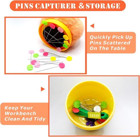 أداة خياطة Cactus Pin Cushion مع تخزين مغناطيسي ، بما في ذلك 50 إبر زهور لطيف ، Threader ، كشقة ＆ قياس الشريط ، حامل دبوس لخياطة desksapplique و patchwork crafter. in Kuwait