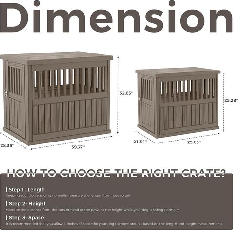 Drato Dog Crate Furniture And Table Table Stand Stand Fature مع مزلاج قابل للقفل للكلاب الصغيرة إلى الكبيرة من الكلاب الجانبية ، الكلاب الحديثة في داخلي (بني فاتح ، صغير الحجم (29.65 * 21.3 * 25.28)) in Kuwait