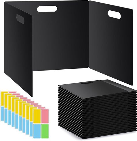 24 PCS Privacy Bolders للطلاب Privacy Privacy Shields لمكاتب الطلاب مقسم سهلة التنظيف لموقعات الاختبار للفصول الدراسية تشمل ملصقات فارغة إضافية in Saudi Arabia
