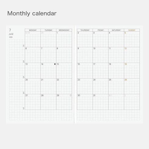 Hobonichi Techo 2026 Planner Book - A6 ، English ، Daily ، January Start ، Monday Start in Saudi Arabia